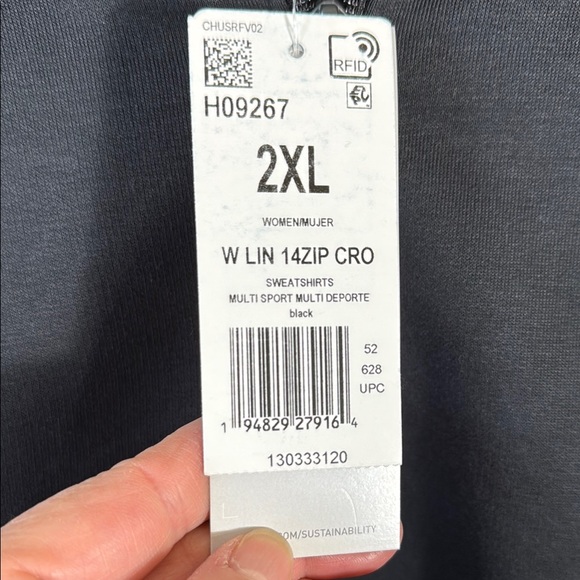 Adidas Sweatshirt Black Quarter-Zip Pullover in Size 2X  NWT‎ - Picture 11 of 11